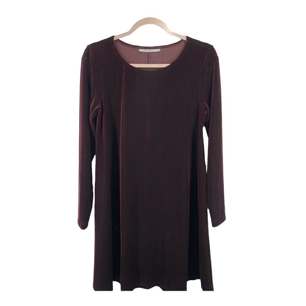 Ashlee Red Velvet Tunic Mini Dress Fit & Flare M